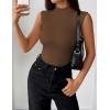Zeagoo Womens Sleeveless Mock Turtleneck Tank Tops Slim Fit Stretch Ribbed Tops Casual Basic Layering Shirts 2026(Brown)