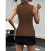 Zeagoo Womens Sleeveless Mock Turtleneck Tank Tops Slim Fit Stretch Ribbed Tops Casual Basic Layering Shirts 2026(Brown)