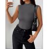Zeagoo Womens Sleeveless Mock Turtleneck Tank Tops Slim Fit Stretch Ribbed Tops Casual Basic Layering Shirts 2026(Charcoal Grey)