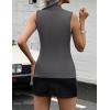 Zeagoo Womens Sleeveless Mock Turtleneck Tank Tops Slim Fit Stretch Ribbed Tops Casual Basic Layering Shirts 2026(Charcoal Grey)