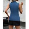 Zeagoo Womens Sleeveless Mock Turtleneck Tank Tops Slim Fit Stretch Ribbed Tops Casual Basic Layering Shirts 2026(Dark Blue)