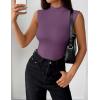 Zeagoo Womens Sleeveless Mock Turtleneck Tank Tops Slim Fit Stretch Ribbed Tops Casual Basic Layering Shirts 2026(Dark Purple)