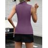 Zeagoo Womens Sleeveless Mock Turtleneck Tank Tops Slim Fit Stretch Ribbed Tops Casual Basic Layering Shirts 2026(Dark Purple)