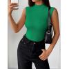 Zeagoo Womens Sleeveless Mock Turtleneck Tank Tops Slim Fit Stretch Ribbed Tops Casual Basic Layering Shirts 2026(Green)
