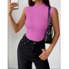 Zeagoo Womens Sleeveless Mock Turtleneck Tank Tops Slim Fit Stretch Ribbed Tops Casual Basic Layering Shirts 2026(Hot Pink)