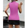 Zeagoo Womens Sleeveless Mock Turtleneck Tank Tops Slim Fit Stretch Ribbed Tops Casual Basic Layering Shirts 2026(Hot Pink)