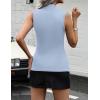 Zeagoo Womens Sleeveless Mock Turtleneck Tank Tops Slim Fit Stretch Ribbed Tops Casual Basic Layering Shirts 2026(Light Blue)