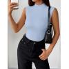 Zeagoo Womens Sleeveless Mock Turtleneck Tank Tops Slim Fit Stretch Ribbed Tops Casual Basic Layering Shirts 2026(Light Blue)