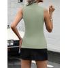 Zeagoo Womens Sleeveless Mock Turtleneck Tank Tops Slim Fit Stretch Ribbed Tops Casual Basic Layering Shirts 2026(Light Green)