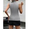 Zeagoo Womens Sleeveless Mock Turtleneck Tank Tops Slim Fit Stretch Ribbed Tops Casual Basic Layering Shirts 2026(Light Grey)