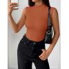 Zeagoo Womens Sleeveless Mock Turtleneck Tank Tops Slim Fit Stretch Ribbed Tops Casual Basic Layering Shirts 2026(Orange)