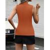 Zeagoo Womens Sleeveless Mock Turtleneck Tank Tops Slim Fit Stretch Ribbed Tops Casual Basic Layering Shirts 2026(Orange)