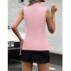 Zeagoo Womens Sleeveless Mock Turtleneck Tank Tops Slim Fit Stretch Ribbed Tops Casual Basic Layering Shirts 2026(Pink)