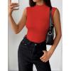 Zeagoo Womens Sleeveless Mock Turtleneck Tank Tops Slim Fit Stretch Ribbed Tops Casual Basic Layering Shirts 2026(Red)