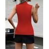 Zeagoo Womens Sleeveless Mock Turtleneck Tank Tops Slim Fit Stretch Ribbed Tops Casual Basic Layering Shirts 2026(Red)