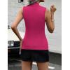 Zeagoo Womens Sleeveless Mock Turtleneck Tank Tops Slim Fit Stretch Ribbed Tops Casual Basic Layering Shirts 2026(Rose Red)