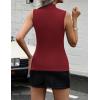 Zeagoo Womens Sleeveless Mock Turtleneck Tank Tops Slim Fit Stretch Ribbed Tops Casual Basic Layering Shirts 2026(Wine Red)