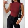 Zeagoo Womens Sleeveless Mock Turtleneck Tank Tops Slim Fit Stretch Ribbed Tops Casual Basic Layering Shirts 2026(Wine Red)