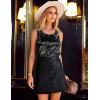 Zeagoo Women’s Sleeveless Sparkle Shimmer Camisole Vest Glitter Sequin Tank Tops(1-black)