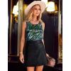 Zeagoo Women’s Sleeveless Sparkle Shimmer Camisole Vest Glitter Sequin Tank Tops(1-dark Green)