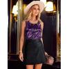 Zeagoo Women’s Sleeveless Sparkle Shimmer Camisole Vest Glitter Sequin Tank Tops(1-dark Purple)