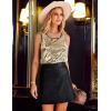 Zeagoo Women’s Sleeveless Sparkle Shimmer Camisole Vest Glitter Sequin Tank Tops(1-gold Flash)
