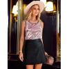 Zeagoo Women’s Sleeveless Sparkle Shimmer Camisole Vest Glitter Sequin Tank Tops(1-pink)