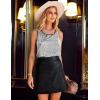 Zeagoo Women’s Sleeveless Sparkle Shimmer Camisole Vest Glitter Sequin Tank Tops(1-silver)