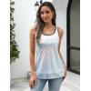 Zeagoo Women’s Sleeveless Sparkle Shimmer Camisole Vest Glitter Sequin Tank Tops(Gradient White)