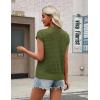 Zeagoo Womens Spring Summer Crochet Tops Cap Sleeve Sweater Vest Hollow Out Pullover Shirts Beach Vacation Clothes(Army Green)