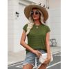 Zeagoo Womens Spring Summer Crochet Tops Cap Sleeve Sweater Vest Hollow Out Pullover Shirts Beach Vacation Clothes(Army Green)