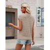 Zeagoo Womens Spring Summer Crochet Tops Cap Sleeve Sweater Vest Hollow Out Pullover Shirts Beach Vacation Clothes(Beige)