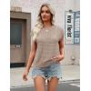 Zeagoo Womens Spring Summer Crochet Tops Cap Sleeve Sweater Vest Hollow Out Pullover Shirts Beach Vacation Clothes(Beige)