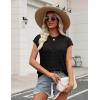 Zeagoo Womens Spring Summer Crochet Tops Cap Sleeve Sweater Vest Hollow Out Pullover Shirts Beach Vacation Clothes(Black)