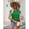Zeagoo Womens Spring Summer Crochet Tops Cap Sleeve Sweater Vest Hollow Out Pullover Shirts Beach Vacation Clothes(Green)