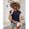 Zeagoo Womens Spring Summer Crochet Tops Cap Sleeve Sweater Vest Hollow Out Pullover Shirts Beach Vacation Clothes(Navy Blue)
