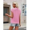 Zeagoo Womens Spring Summer Crochet Tops Cap Sleeve Sweater Vest Hollow Out Pullover Shirts Beach Vacation Clothes(Pink)