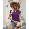 Zeagoo Womens Spring Summer Crochet Tops Cap Sleeve Sweater Vest Hollow Out Pullover Shirts Beach Vacation Clothes(Purple)