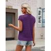 Zeagoo Womens Spring Summer Crochet Tops Cap Sleeve Sweater Vest Hollow Out Pullover Shirts Beach Vacation Clothes(Purple)