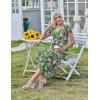 Zeagoo Women’s Summer Casual Dress Flutter Short Sleeve V Neck Button Down Tiered Flowy Long Dress with Pockets(Dh594)