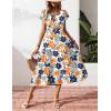 Zeagoo Women’s Summer Casual Dress Flutter Short Sleeve V Neck Button Down Tiered Flowy Long Dress with Pockets(Floral-3)