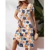Zeagoo Women’s Summer Casual Dress Flutter Short Sleeve V Neck Button Down Tiered Flowy Long Dress with Pockets(Floral-3)