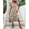 Zeagoo Women’s Summer Casual Dress Flutter Short Sleeve V Neck Button Down Tiered Flowy Long Dress with Pockets(Floral-bf157)