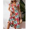 Zeagoo Women’s Summer Casual Dress Flutter Short Sleeve V Neck Button Down Tiered Flowy Long Dress with Pockets(Floral-dh14)