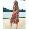 Zeagoo Women’s Summer Casual Dress Flutter Short Sleeve V Neck Button Down Tiered Flowy Long Dress with Pockets(Floral-dh14)