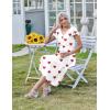 Zeagoo Women’s Summer Casual Dress Flutter Short Sleeve V Neck Button Down Tiered Flowy Long Dress with Pockets(Love)