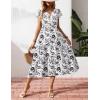 Zeagoo Women’s Summer Casual Dress Flutter Short Sleeve V Neck Button Down Tiered Flowy Long Dress with Pockets(Sf196)