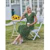 Zeagoo Women’s Summer Casual Dress Flutter Short Sleeve V Neck Button Down Tiered Flowy Long Dress with Pockets(Xh527)