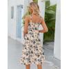 Zeagoo Womens Summer Dress Casual Flutter Boho Floral V Neck Flowy Midi A-Line Beach Vacation Sundresses with Pockets(Beige)