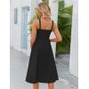 Zeagoo Womens Summer Dress Casual Flutter Boho Floral V Neck Flowy Midi A-Line Beach Vacation Sundresses with Pockets(Black)